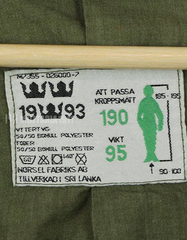 実物　スウェーデン軍　M90 カモフラージュ　フィールドジャケット　1993年製　軍官給品 B