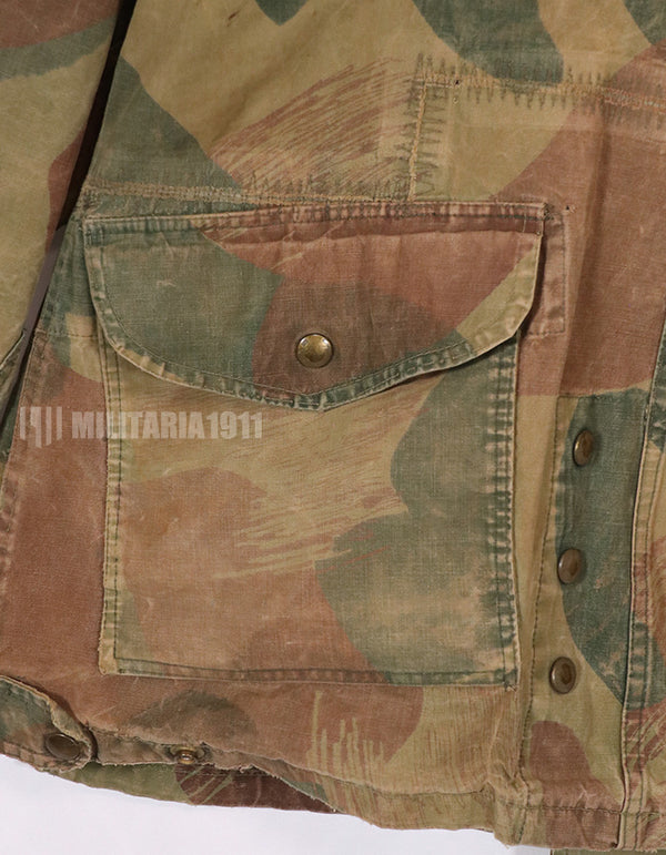 実物　1950年代　ベルギー軍　空挺兵　迷彩アノラック　退色あり　中古品