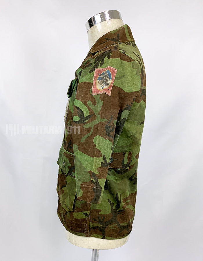 Original South Vietnam Army Airborne Division ERDL Leaf Combat Uniform Top and Bottom Set
