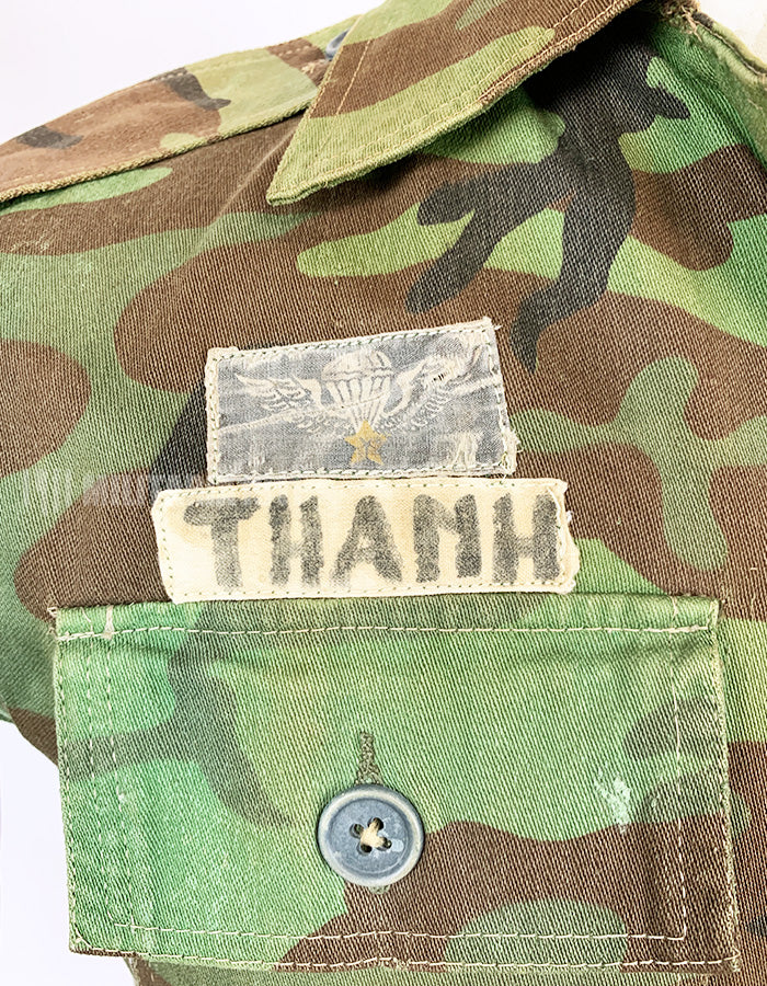 Original South Vietnam Army Airborne Division ERDL Leaf Combat Uniform Top and Bottom Set