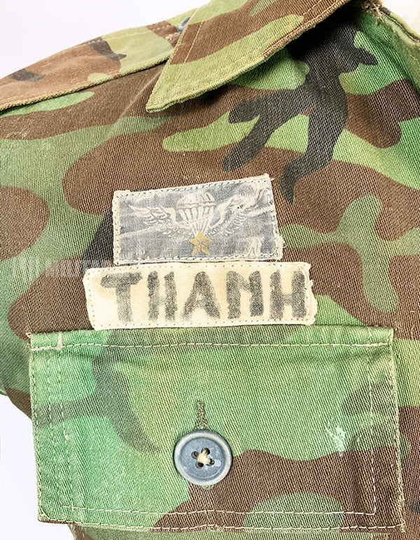Original South Vietnam Army Airborne Division ERDL Leaf Combat Uniform Top and Bottom Set