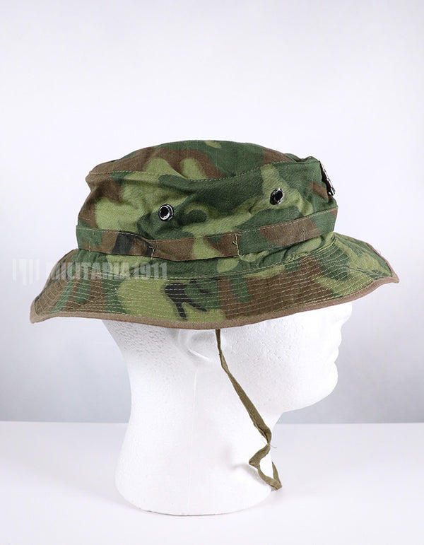 実物　ローカルメイド ERDL ブーニーハット　ARVN下士官階級章 金属章付き