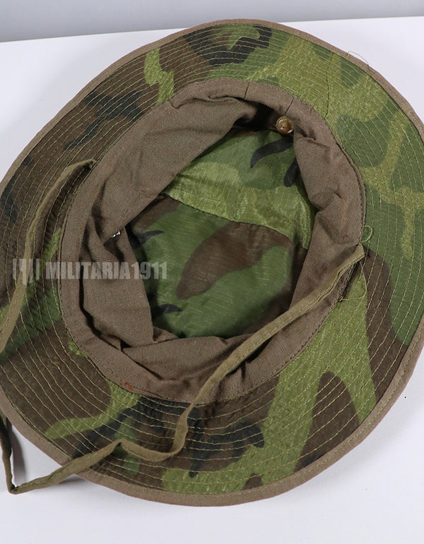 実物　ローカルメイド ERDL ブーニーハット　ARVN下士官階級章 金属章付き