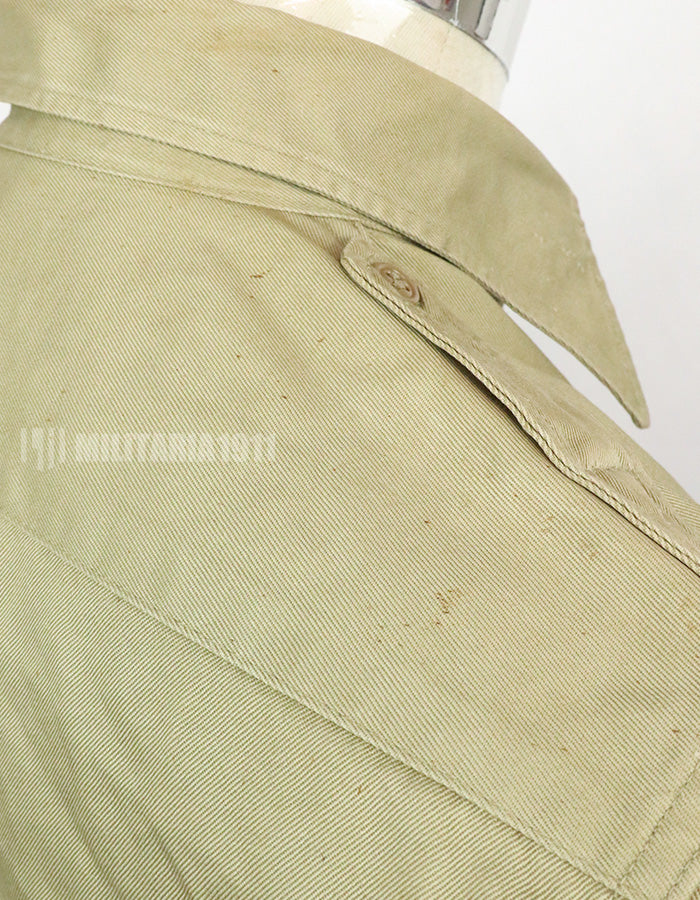 実物　アメリカ陸軍　コットンカーキシャツ　サービスシャツ　階級章　パッチ付き 1st Signal Bde