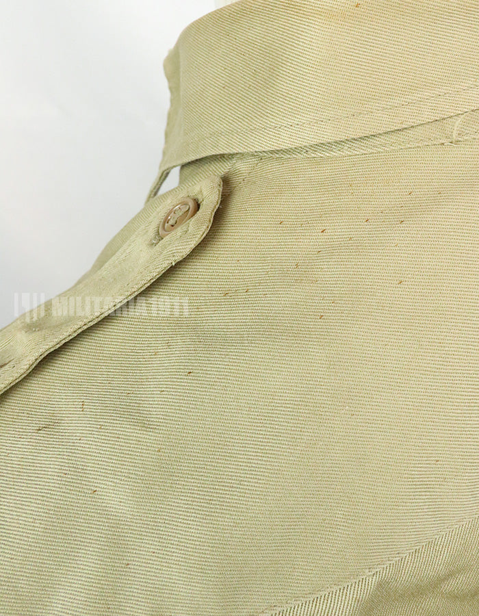 実物　アメリカ陸軍　コットンカーキシャツ　サービスシャツ　階級章　パッチ付き 1st Signal Bde