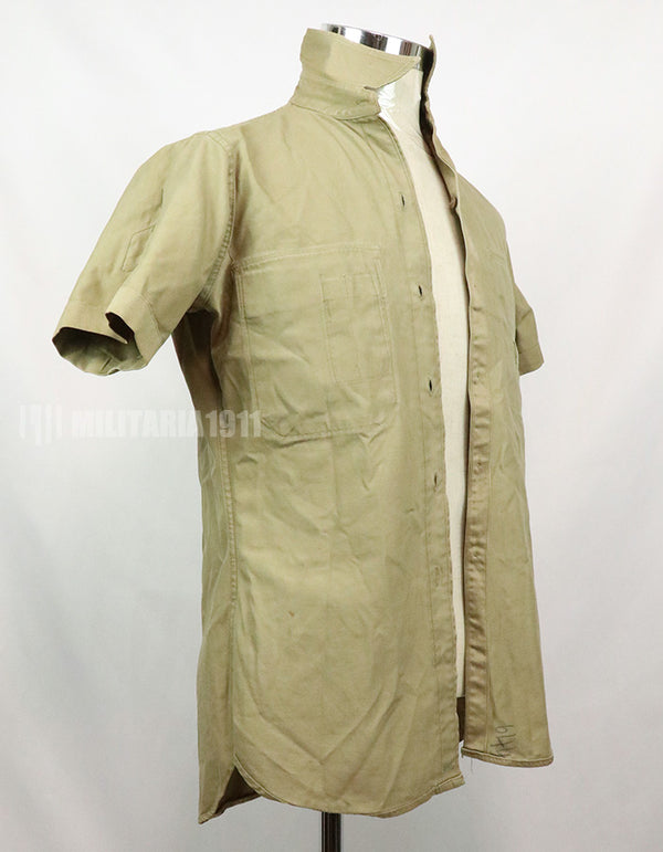 実物　アメリカ陸軍　コットンカーキシャツ　サービスシャツ　階級章　パッチ付き 1st Signal Bde