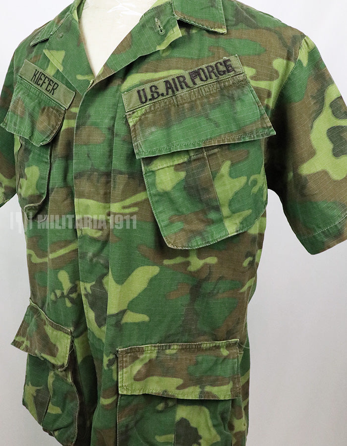 実物　アメリカ空軍　US AIR FORCE ERDL ジャングルファティーグ ショートスリーブカスタム