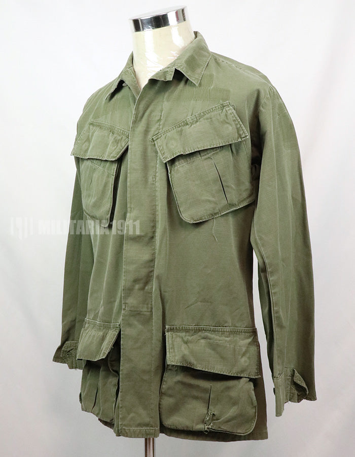 実物　後期型　リップストップ生地　ジャングル・ファティーグ　S-L パッチ取り外し跡あり
