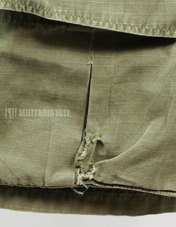 実物　後期型　リップストップ生地　ジャングル・ファティーグ　S-L パッチ取り外し跡あり