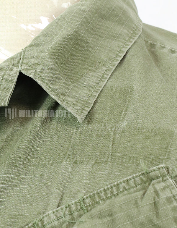実物　後期型　リップストップ生地　ジャングル・ファティーグ　S-L パッチ取り外し跡あり