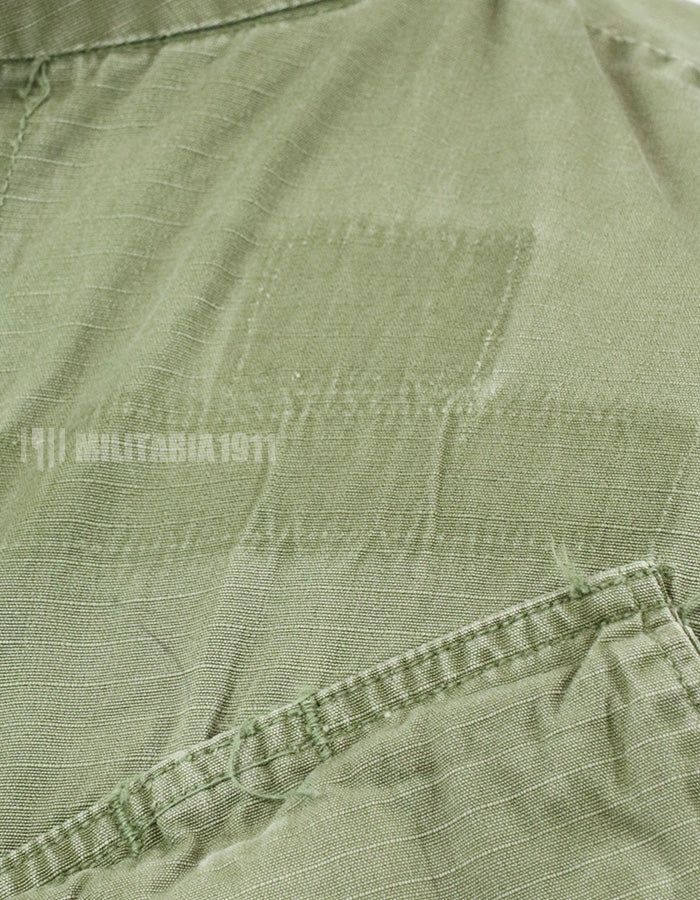 実物　後期型　リップストップ生地　ジャングル・ファティーグ　S-L パッチ取り外し跡あり
