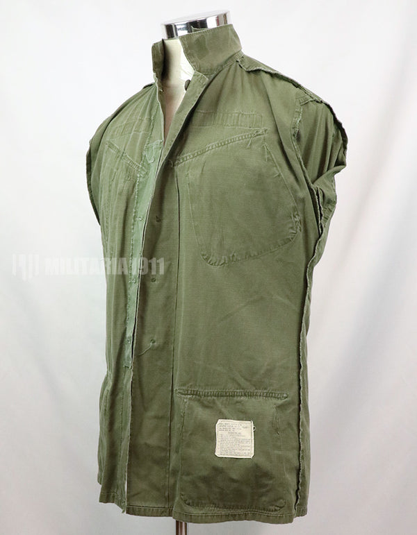 実物　後期型　リップストップ生地　ジャングル・ファティーグ　S-L パッチ取り外し跡あり