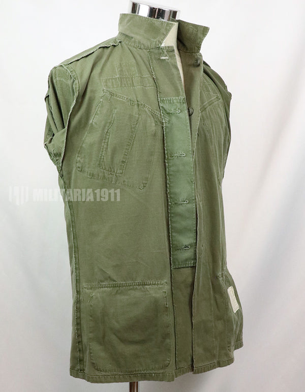 実物　後期型　リップストップ生地　ジャングル・ファティーグ　S-L パッチ取り外し跡あり