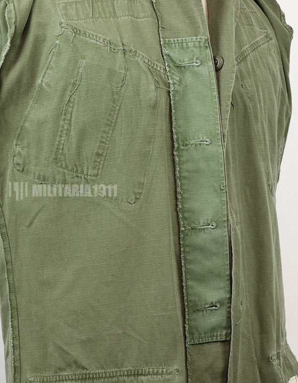 実物　後期型　リップストップ生地　ジャングル・ファティーグ　S-L パッチ取り外し跡あり