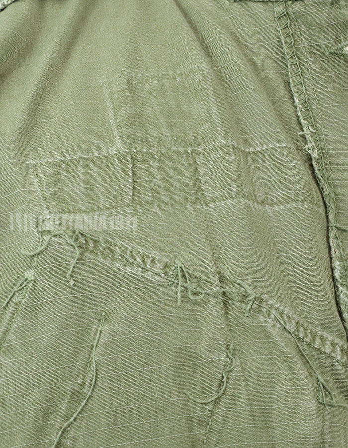 実物　後期型　リップストップ生地　ジャングル・ファティーグ　S-L パッチ取り外し跡あり