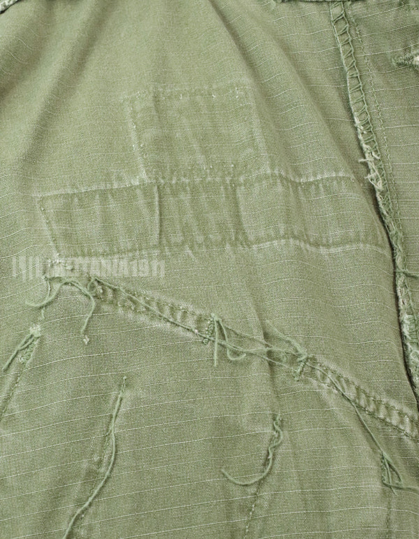実物　後期型　リップストップ生地　ジャングル・ファティーグ　S-L パッチ取り外し跡あり