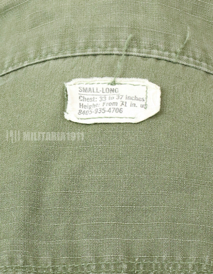 実物　後期型　リップストップ生地　ジャングル・ファティーグ　S-L パッチ取り外し跡あり