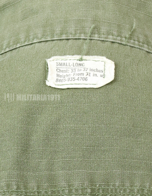 実物　後期型　リップストップ生地　ジャングル・ファティーグ　S-L パッチ取り外し跡あり
