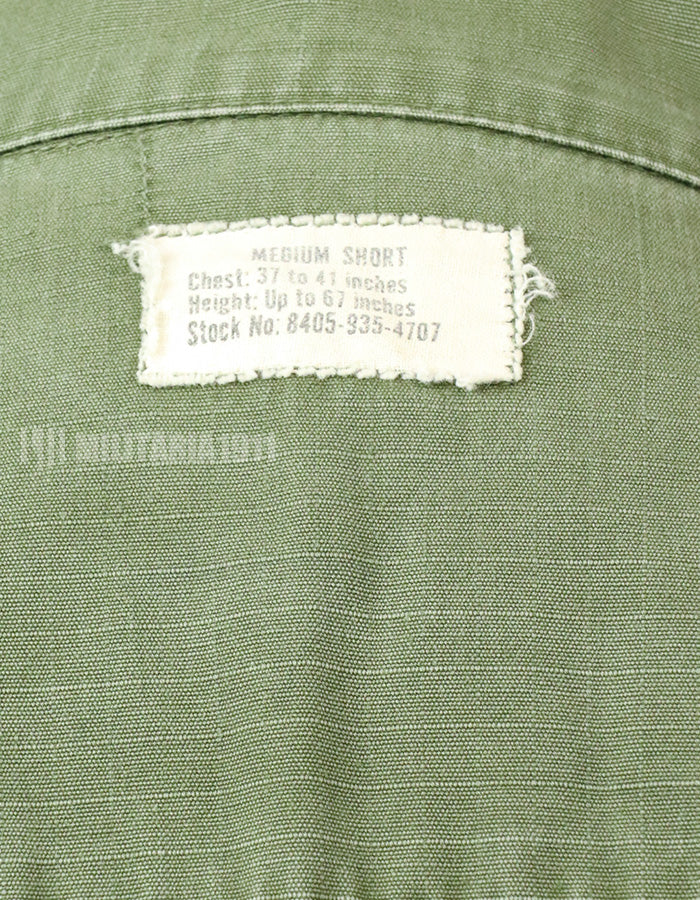 後期型　リップストップ生地　ジャングル・ファティーグ　S-R 一部破損有り 1968年製