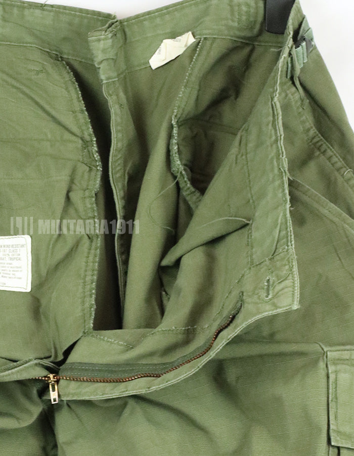 実物　後期型　リップストップ生地　ジャングルファティーグ　パンツ　L-S 1969年製 サイズ調整有