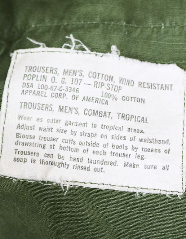 実物　後期型　ジャングルファティーグ　パンツ　リップストップ生地　1967年製　中古品