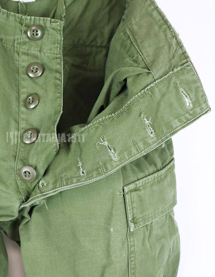 実物　後期型　ジャングルファティーグ　パンツ　リップストップ生地　1967年製　中古品