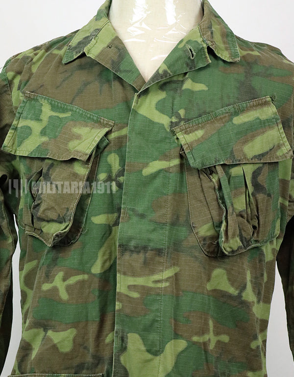 実物　アメリカ軍　ERDL ジャングルファティーグ　放出品　中古品 年代不明　退色あり