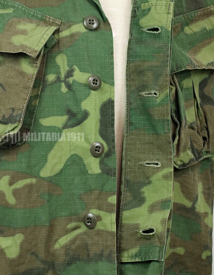 実物　アメリカ軍　ERDL ジャングルファティーグ　放出品　中古品 年代不明　退色あり