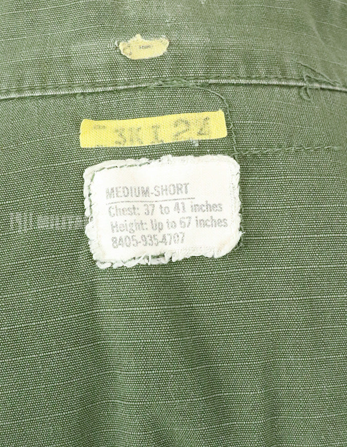 実物　後期型　ジャングルファティーグ　リップストップ　M-S 1970年製 GBパッチ付き（後付け）