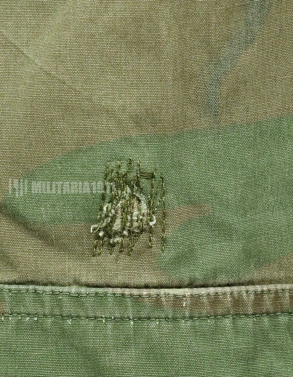 Original non ripstop fabric ERDL jungle fatigues jacket, faded, scratches.
