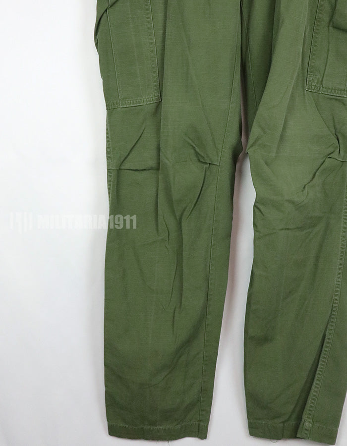 実物　後期型　リップストップ生地　ジャングルファティーグ　パンツ　M-L 裾紐なし　良いコンディション 1969年契約
