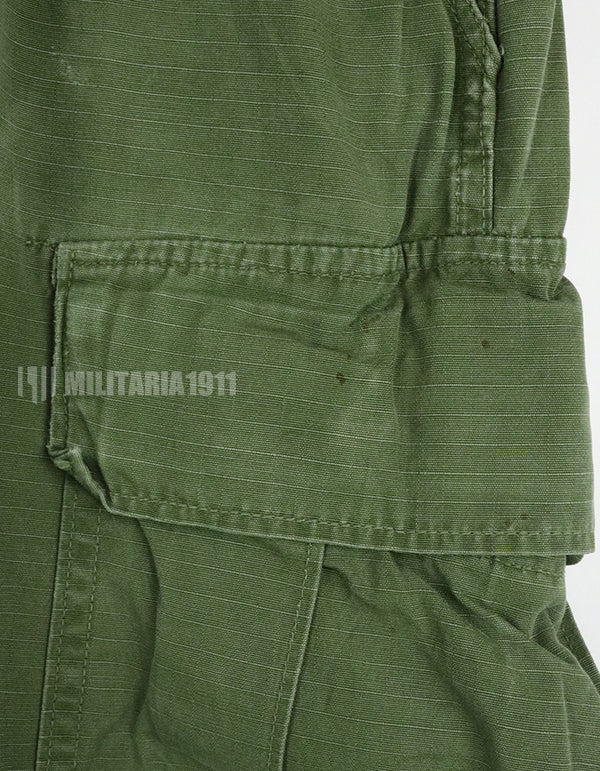 実物　後期型　リップストップ生地　ジャングルファティーグ　パンツ　M-L 裾紐なし　良いコンディション 1969年契約