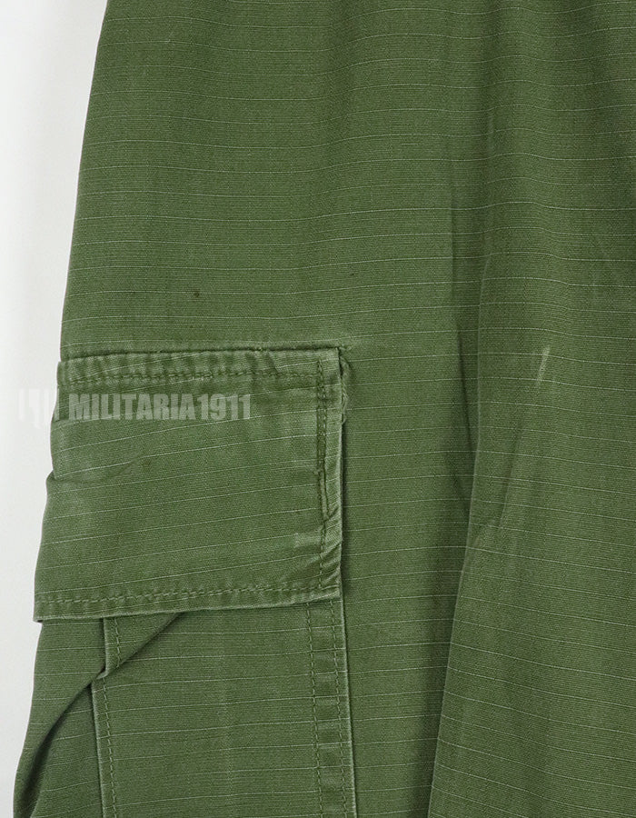 実物　後期型　リップストップ生地　ジャングルファティーグ　パンツ　M-L 裾紐なし　良いコンディション 1969年契約