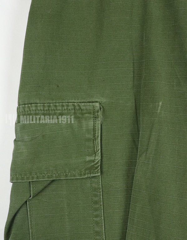 実物　後期型　リップストップ生地　ジャングルファティーグ　パンツ　M-L 裾紐なし　良いコンディション 1969年契約