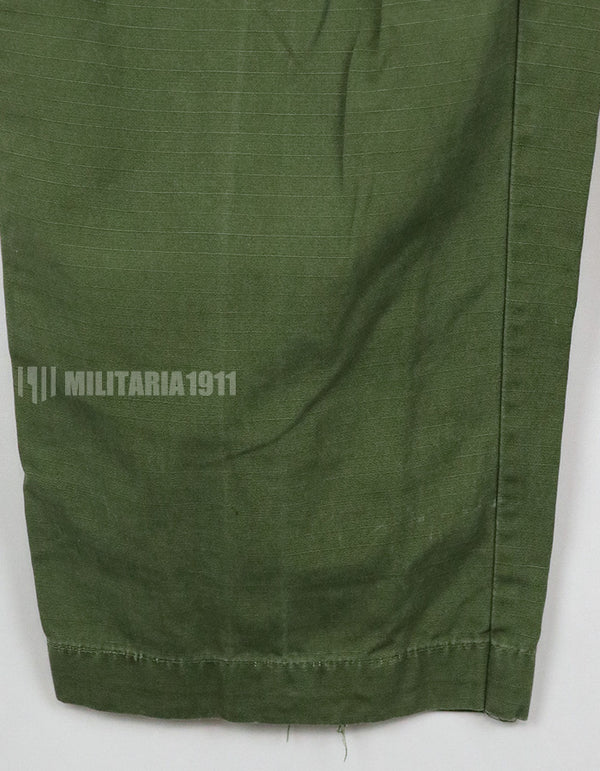 実物　後期型　リップストップ生地　ジャングルファティーグ　パンツ　M-L 裾紐なし　良いコンディション 1969年契約