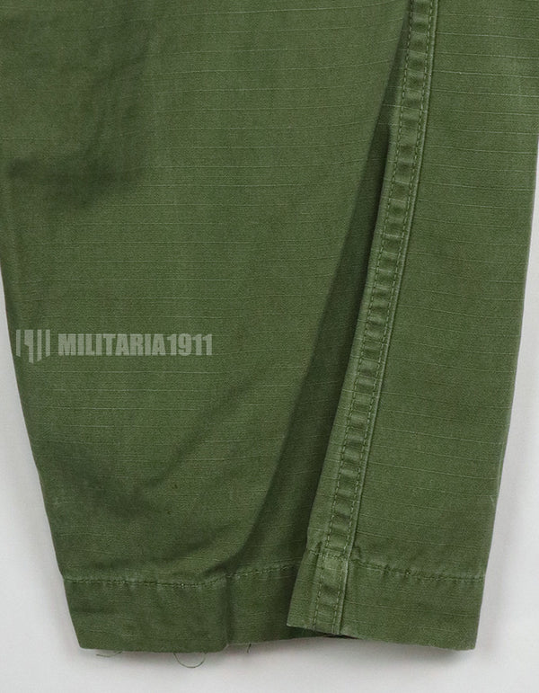 実物　後期型　リップストップ生地　ジャングルファティーグ　パンツ　M-L 裾紐なし　良いコンディション 1969年契約