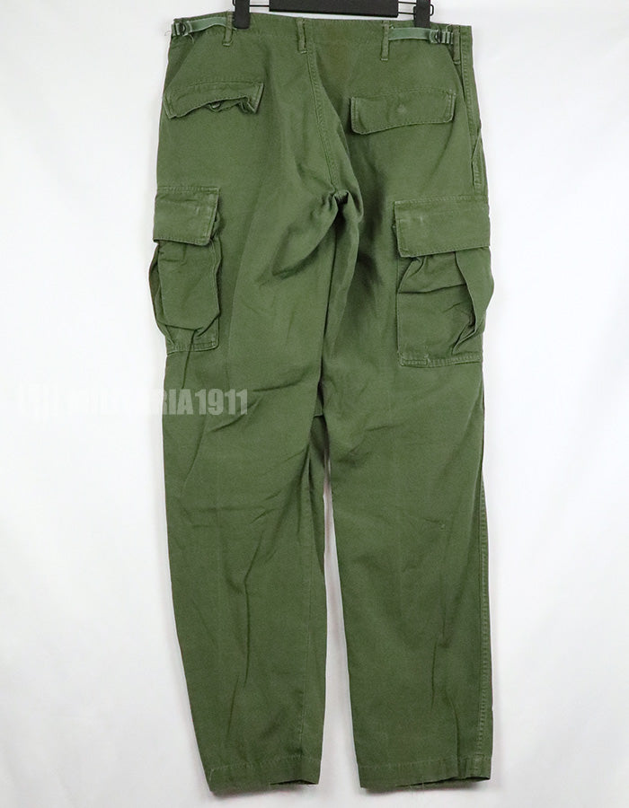 実物　後期型　リップストップ生地　ジャングルファティーグ　パンツ　M-L 裾紐なし　良いコンディション 1969年契約