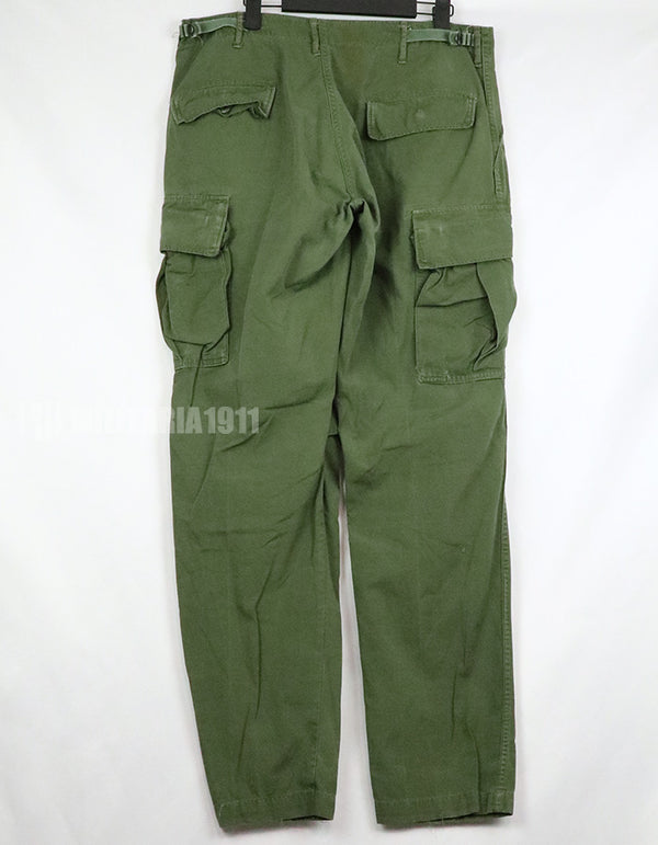 実物　後期型　リップストップ生地　ジャングルファティーグ　パンツ　M-L 裾紐なし　良いコンディション 1969年契約