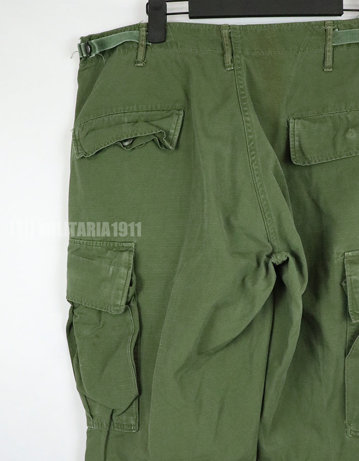 実物　後期型　リップストップ生地　ジャングルファティーグ　パンツ　M-L 裾紐なし　良いコンディション 1969年契約