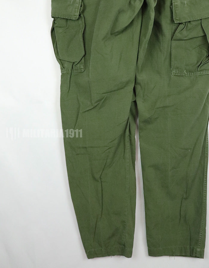 実物　後期型　リップストップ生地　ジャングルファティーグ　パンツ　M-L 裾紐なし　良いコンディション 1969年契約