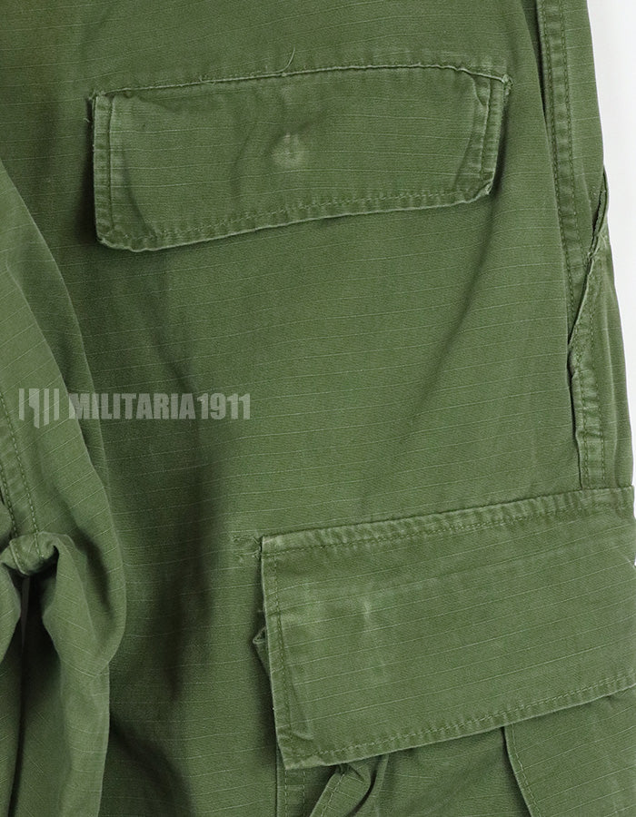 実物　後期型　リップストップ生地　ジャングルファティーグ　パンツ　M-L 裾紐なし　良いコンディション 1969年契約
