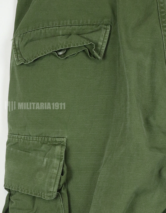 実物　後期型　リップストップ生地　ジャングルファティーグ　パンツ　M-L 裾紐なし　良いコンディション 1969年契約