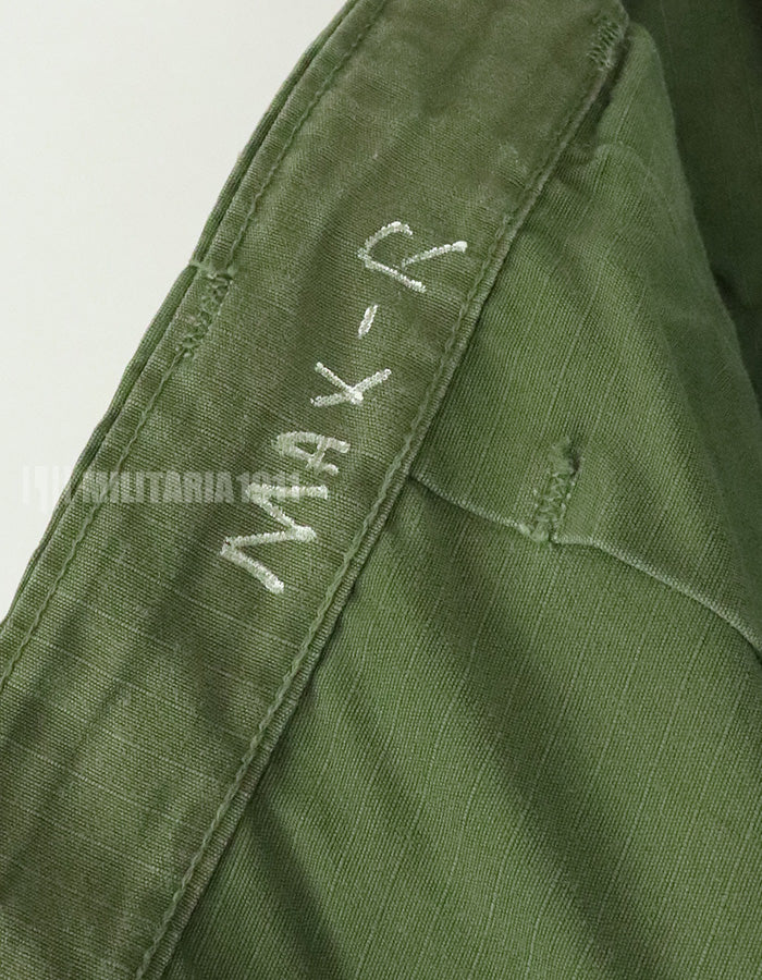 実物　後期型　リップストップ生地　ジャングルファティーグ　パンツ　M-L 裾紐なし　良いコンディション 1969年契約