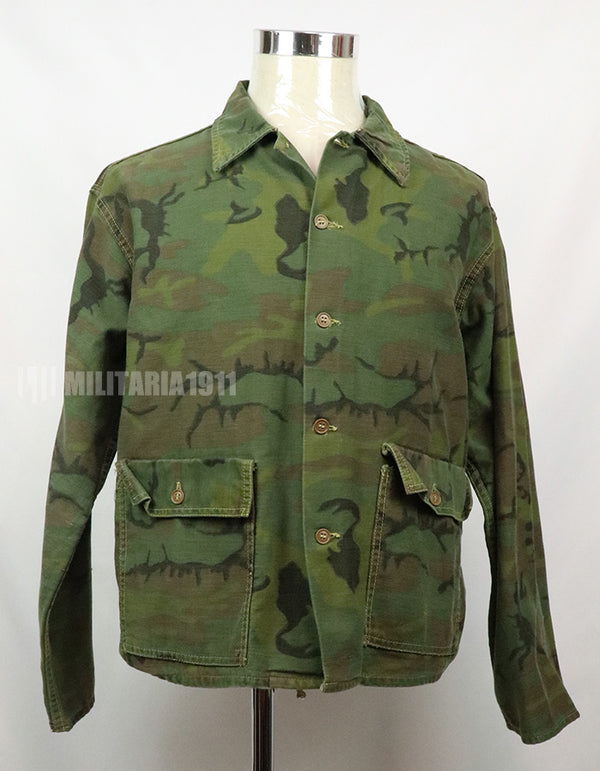 実物　民生品　ハンティングジャケット　インディビジュアルリーフ　カモフラージュ　中古品