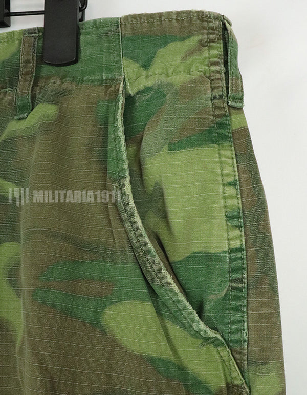 実物　アメリカ軍　ERDL ジャングルファティーグパンツ　使用感あり　リップストップ生地　1968年契約