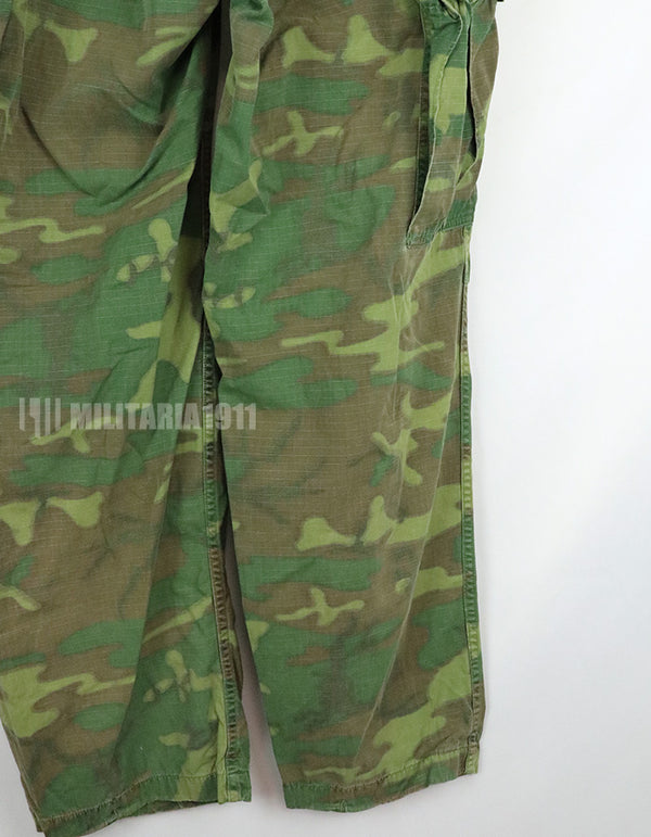 実物　アメリカ軍　ERDL ジャングルファティーグパンツ　使用感あり　リップストップ生地　1968年契約