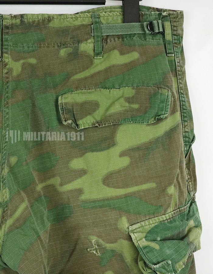 実物　アメリカ軍　ERDL ジャングルファティーグパンツ　使用感あり　リップストップ生地　1968年契約