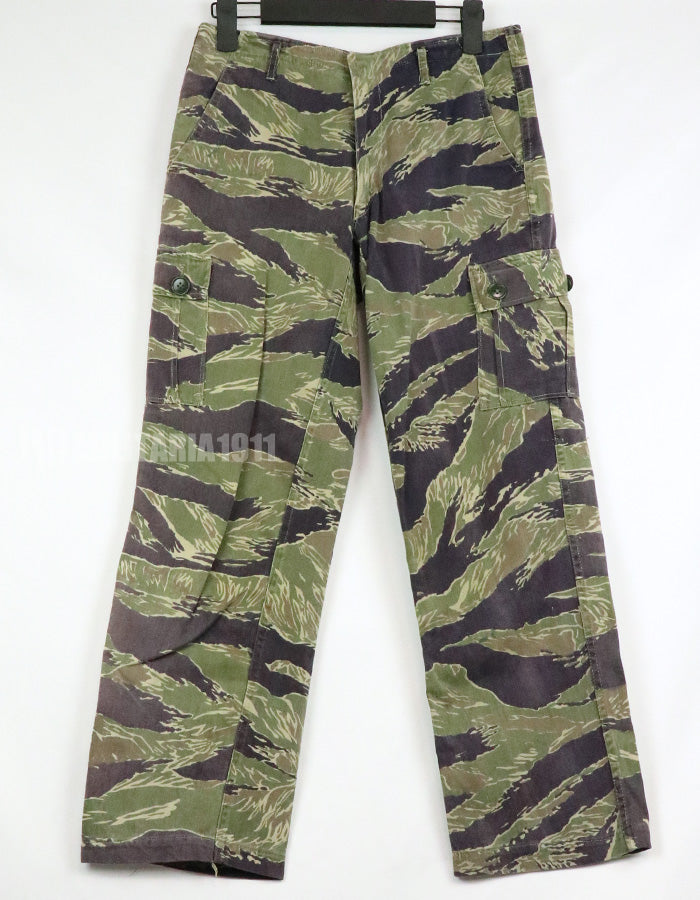 実物　ジョンウェインパターン　タイガーストライプ　Asianカットパンツ　使用感あり　ジッパーフライ改造品　中古品