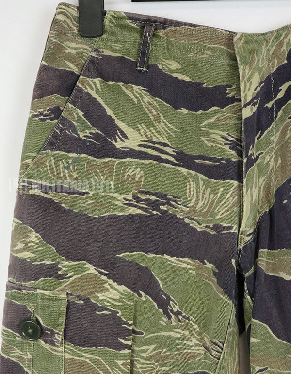 実物　ジョンウェインパターン　タイガーストライプ　Asianカットパンツ　使用感あり　ジッパーフライ改造品　中古品