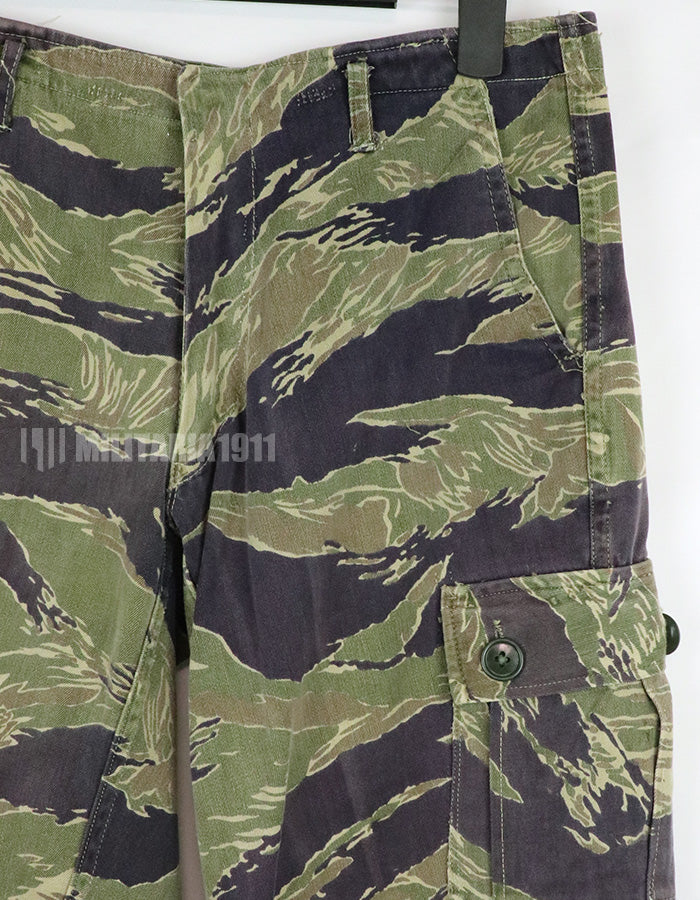 実物　ジョンウェインパターン　タイガーストライプ　Asianカットパンツ　使用感あり　ジッパーフライ改造品　中古品